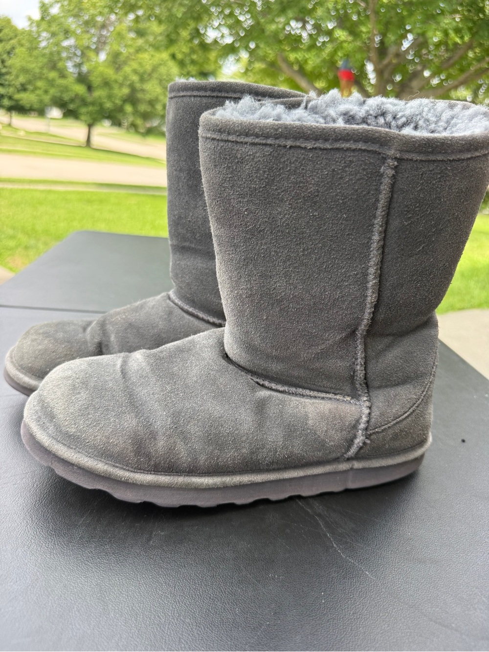 BearPaw Gray Shearling-Lined Classic Winter Boots